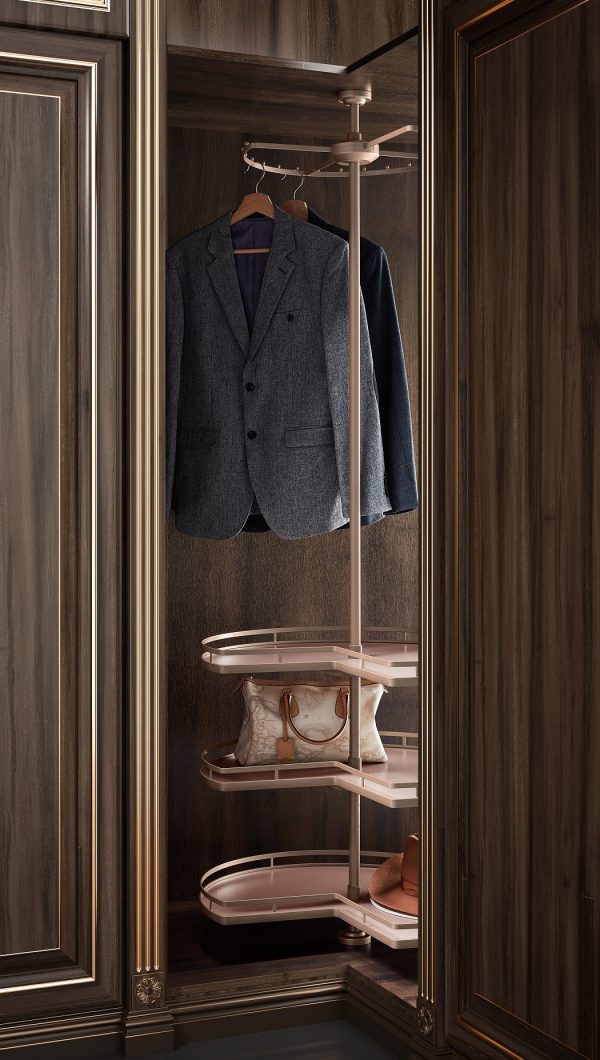 Violet Rotating 3-tier Shelves & Top Hanger with Pins