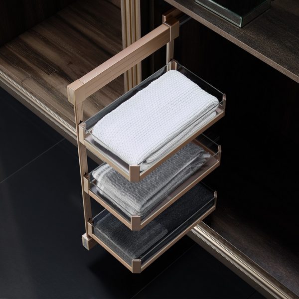 Violet Side Panel Pull-out 3-tier Acrylic Basket